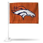 Denver Broncos Horse Head On Orange Car Flag