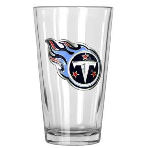 Tennessee Titans 16 oz. Pint Glass with Metal Emblem