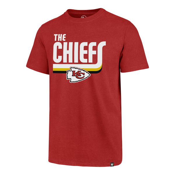 KANSAS CITY CHIEFS RED BLOCK STRIPE CLUB TEE MENS