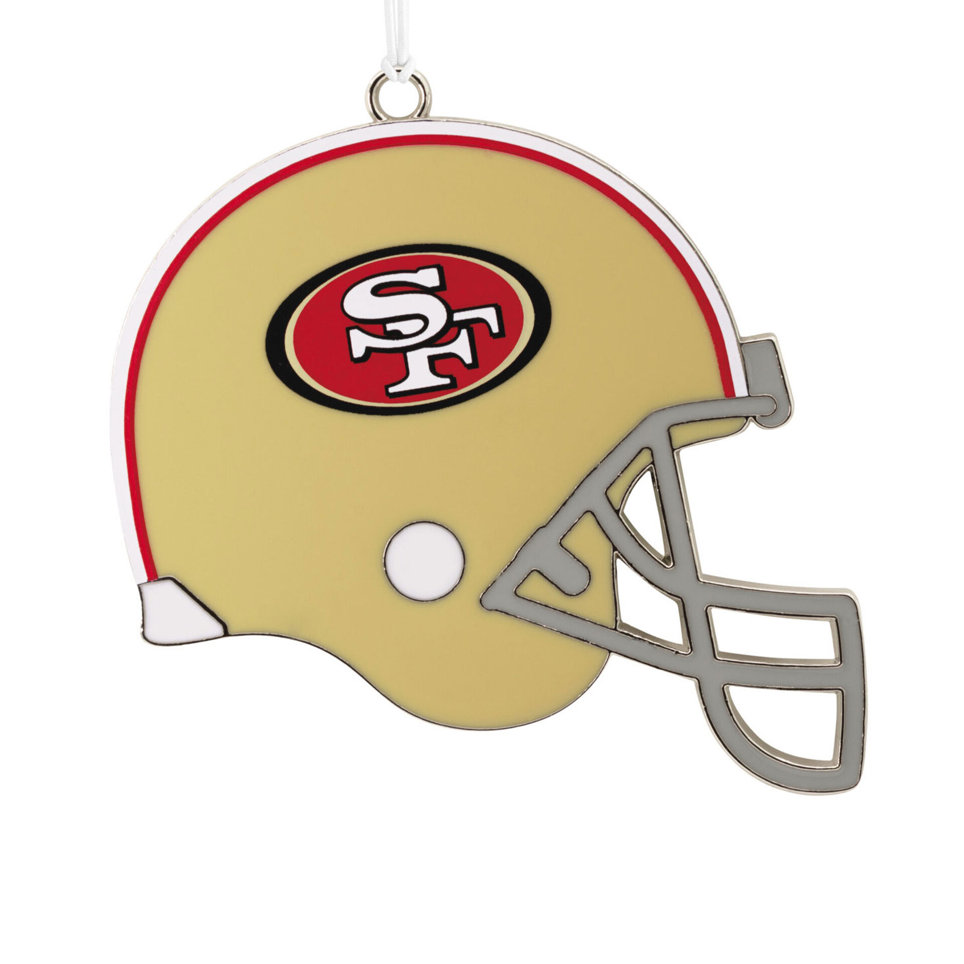 NFL-49ers-Football-Helmet-Metal-Christmas-Ornament_1OSL2203_01 San Francisco 49ers Football Metal Helmet Ornament