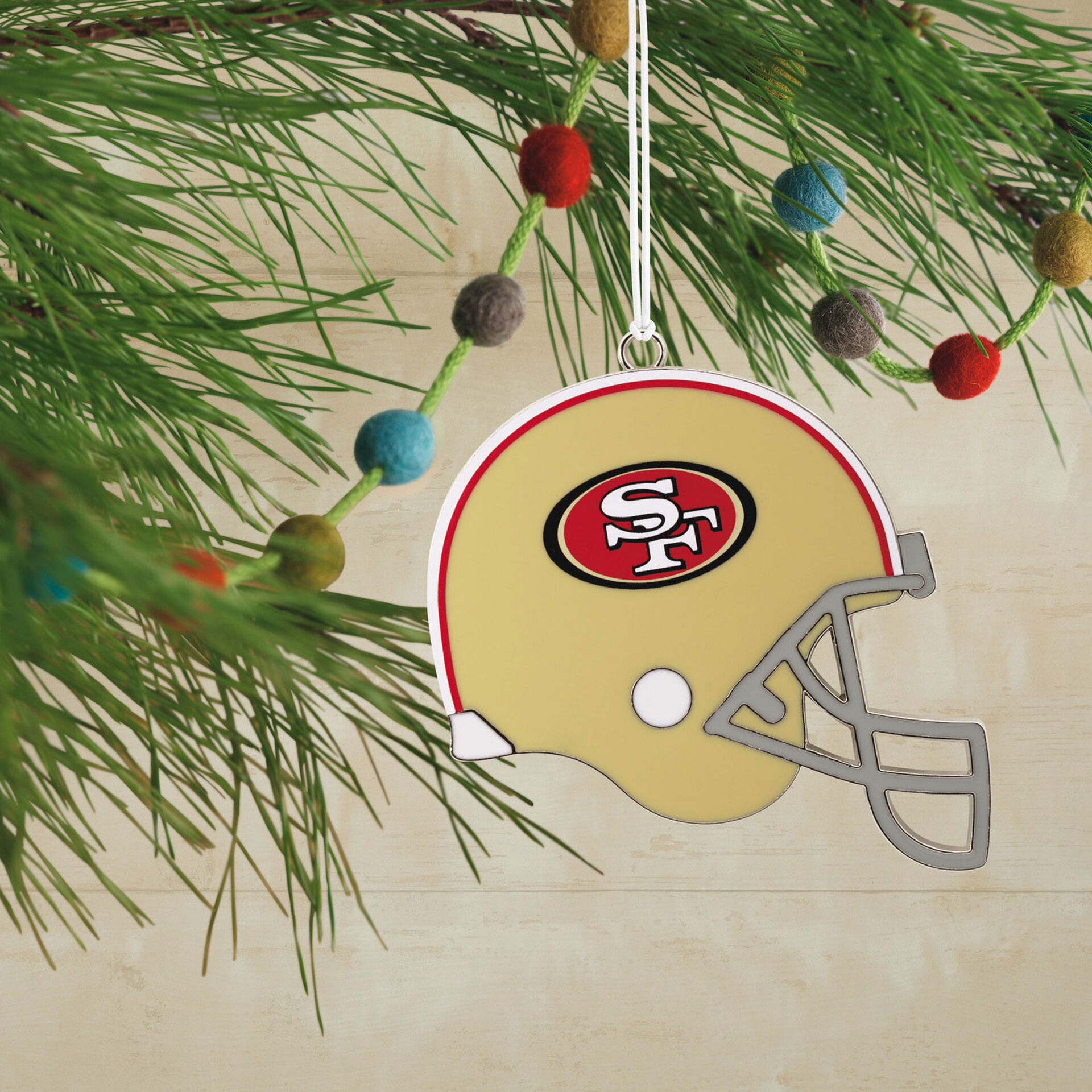 San Francisco 49ers Football Metal Helmet Ornament