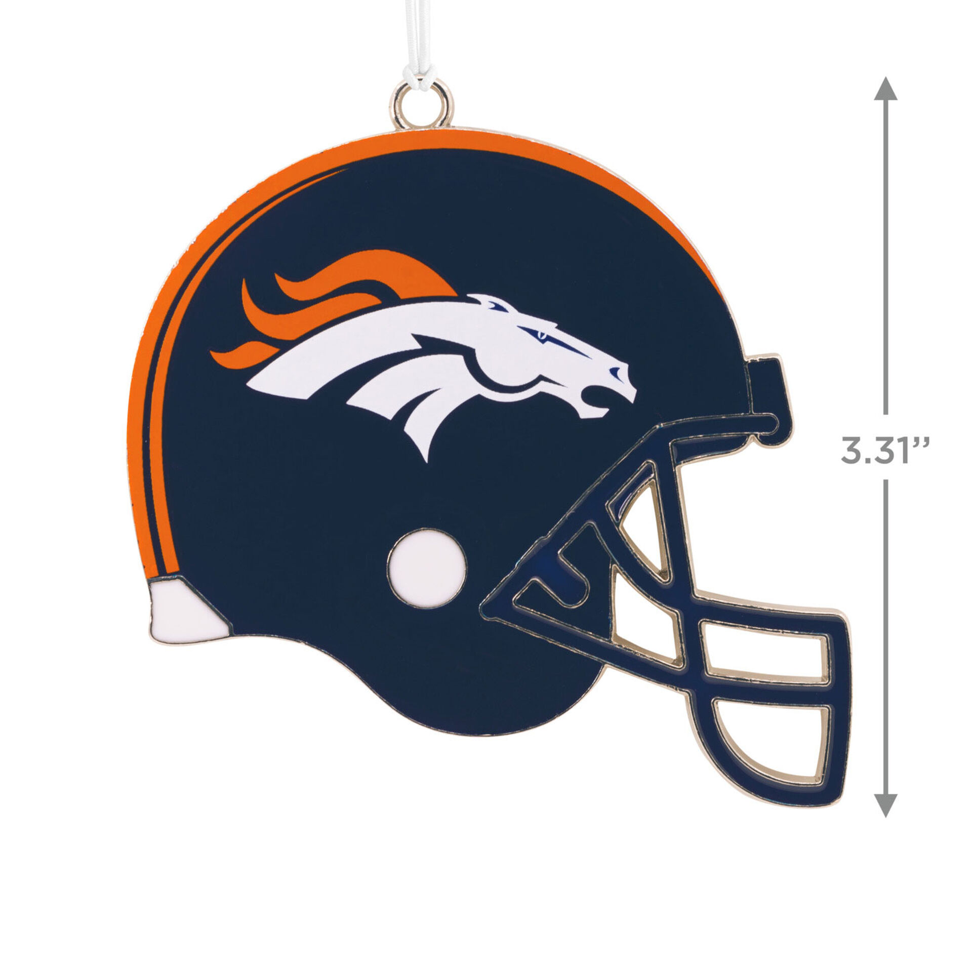 Denver Broncos Football Metal Helmet Ornament