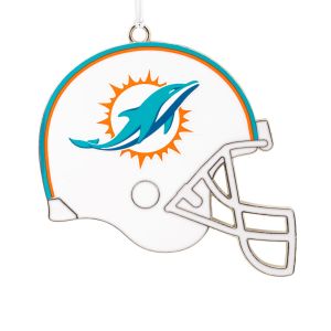 Miami Dolphins Football Metal Helmet Ornament