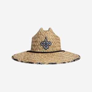 New Orleans Saints Floral Straw Hat
