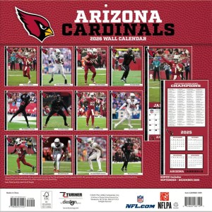 NFL Arizona Cardinals 2026 Wall Calendar