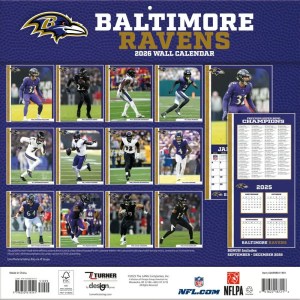 NFL Baltimore Ravens 2026 Wall Calendar