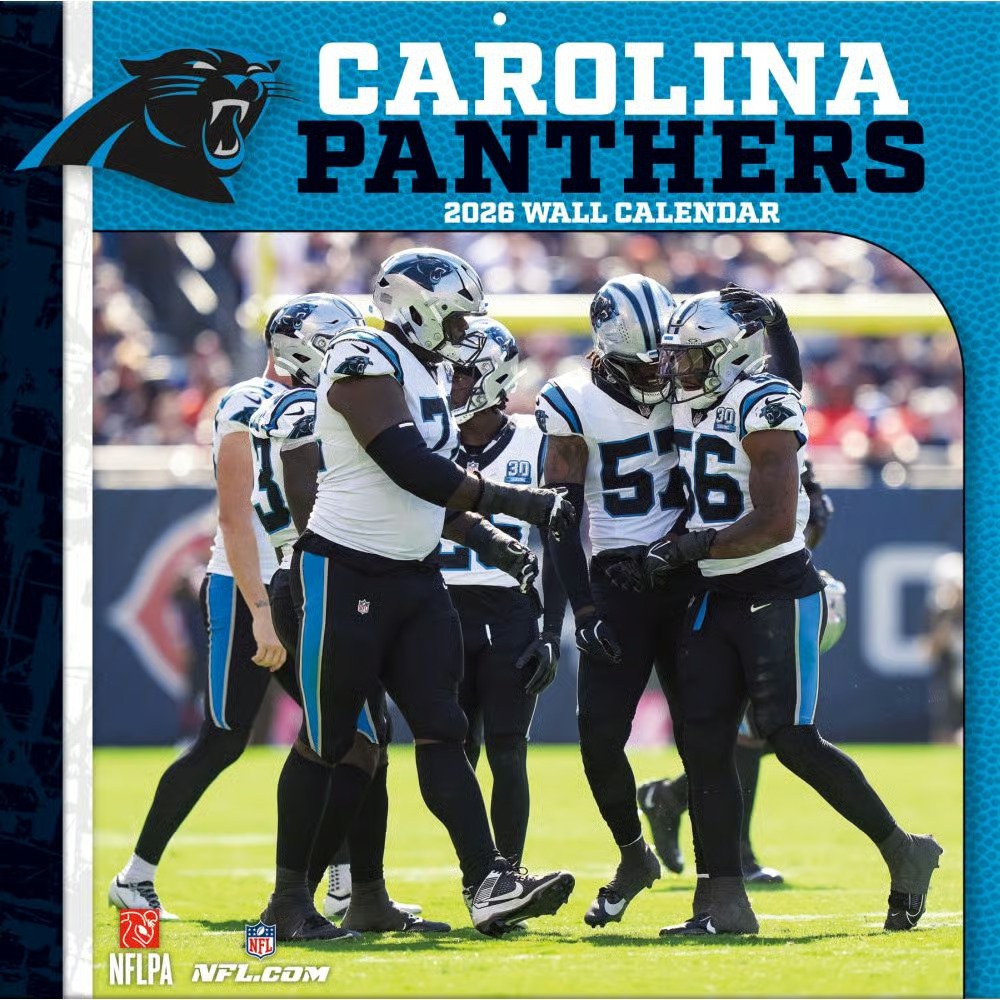 NFL Carolina Panthers 2026 Wall Calendar NFL Carolina Panthers 2026 Wall Calendar