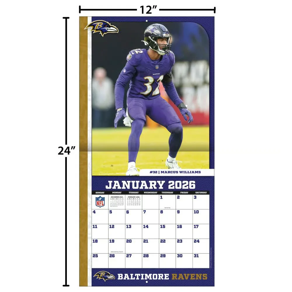 NFL Baltimore Ravens 2026 Wall Calendar