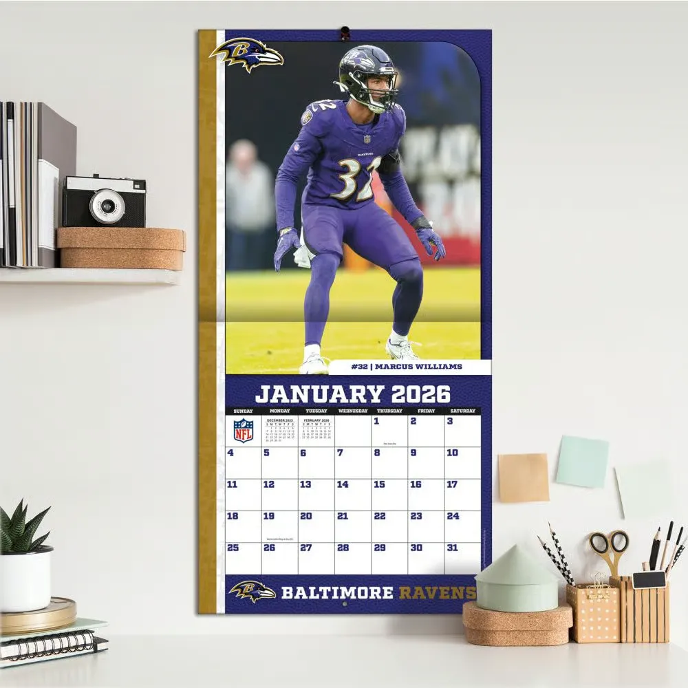 NFL Baltimore Ravens 2026 Wall Calendar