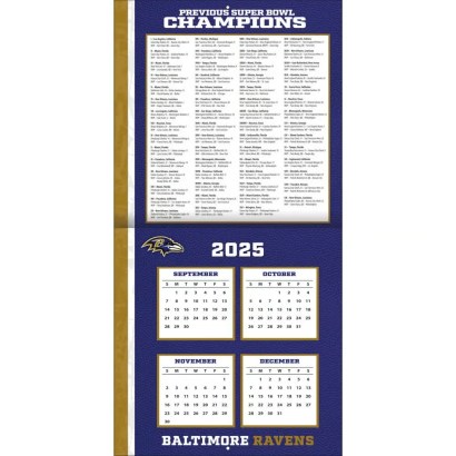 NFL Baltimore Ravens 2026 Wall Calendar