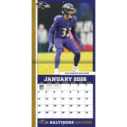 NFL Baltimore Ravens 2026 Wall Calendar