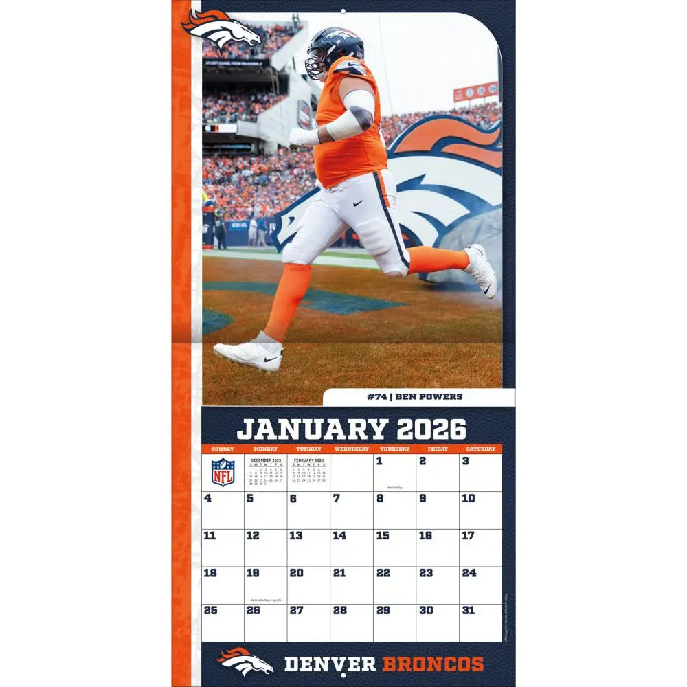 NFL Denver Broncos 2026 Wall Calendar