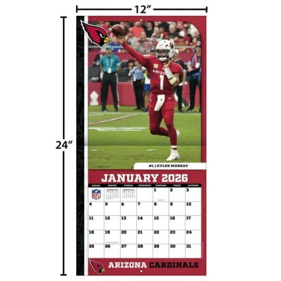 NFL Arizona Cardinals 2026 Wall Calendar
