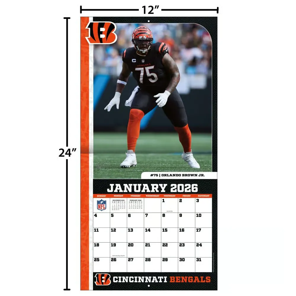 NFL Cincinnati Bengals 2026 Wall Calendar