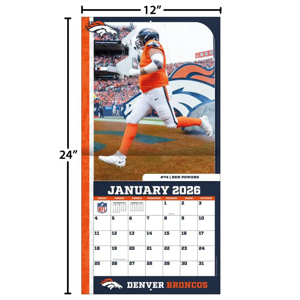 NFL Denver Broncos 2026 Wall Calendar