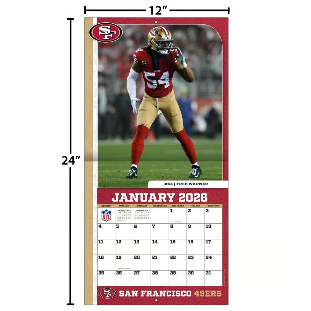 NFL San Francisco 49ers 2026 Wall Calendar